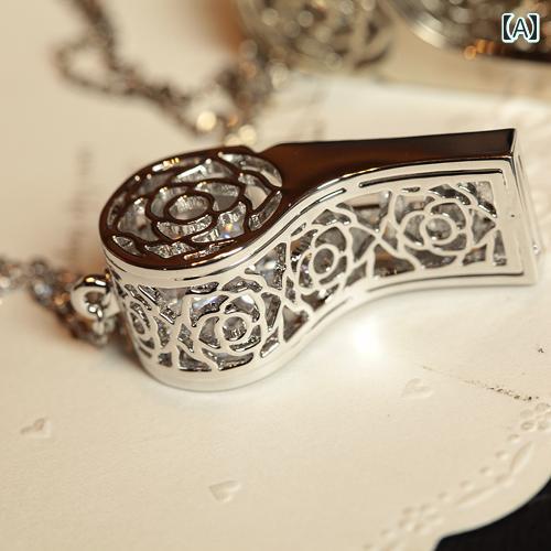 笛 ネックレス ホイッスル メンズ レディース アクセサリー おしゃれ ロング ペンダント シルバー ゴールド