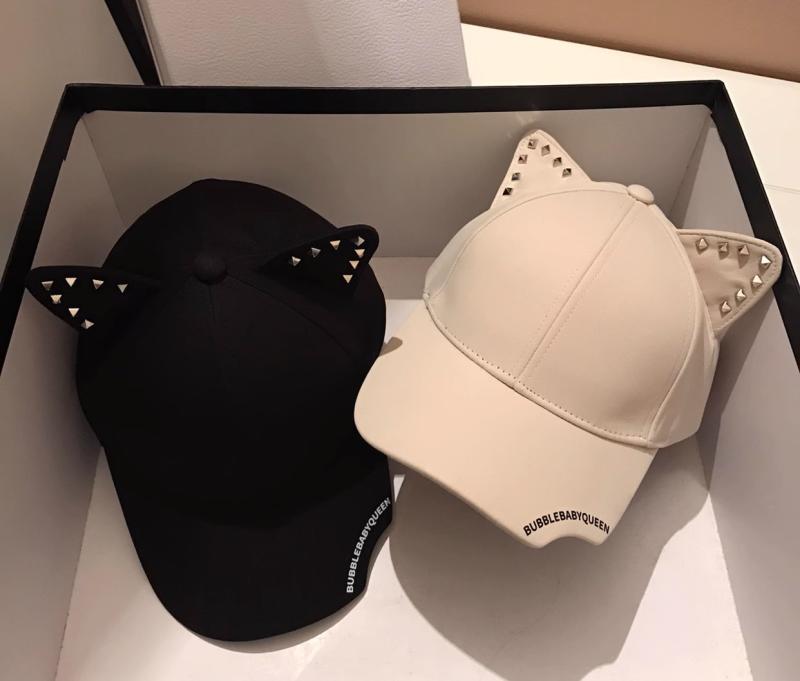 キャップ レディース メンズ 猫耳 帽子 かわいい おしゃれ カジュアル 野球帽 春夏 日焼け防止 黒