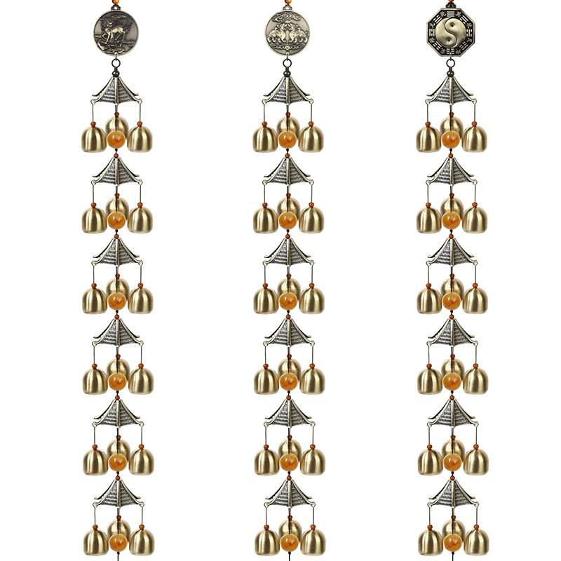 ドアベル 玄関 風鈴 ウィンドチャイム 呼び鈴 吊り下げ 飾りインテリア 雑貨 オーナメント 鐘 ディスプレイ オブジェ 装飾 店舗 新築 開店 純銅 風水