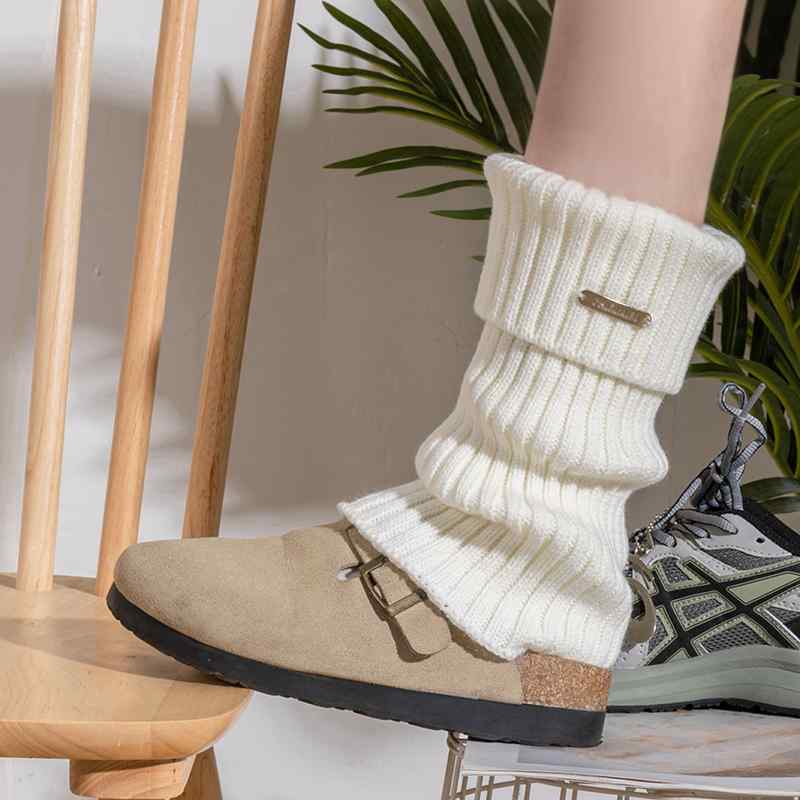 レッグカバー ソックス レディース ニット y2k 暖かい パイル 秋冬 ホワイト ブラック ブラウン