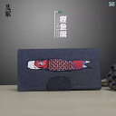 刺繍 長財布 レディース デニム 鯉のぼり 複数 カードスロット 紙幣クリップ バッグ レッド ブルー
