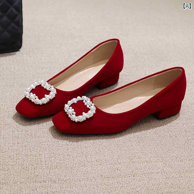 結婚式 お呼ばれ 靴 レディース ウェディングシューズ 太いヒール 大きいサイズ シングル 中国風 ブラ..