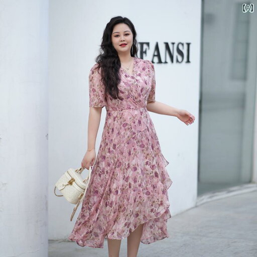 ワンピース きれいめ ぽっちゃり レディース 半袖 大きいサイズ ドレス vネック 花柄 ミドル丈 韓国 おしゃれ ピンク ワンピース きれいめ ぽっちゃり レディース 半袖 大きいサイズ ドレス vネック 花柄 ミドル丈 韓国 おしゃれ ピンク