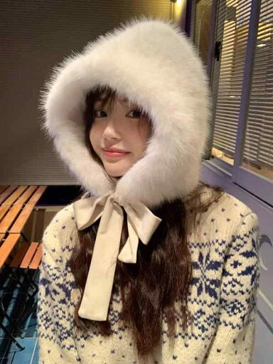 ファー 帽子 フード 防寒 秋冬 レディース 大きいサイズ 厚手 暖かい ストラップ キャップ ホワイト レッド ブラウン ファー 帽子 フード 防寒 秋冬 レディース 大きいサイズ 厚手 暖かい ストラップ キャップ ホワイト レッド ブラウン