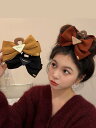 ヘアクリップ レディース ヘアアクセサリー 大きい リボン 頭飾り かわいい 赤 黒 黄色