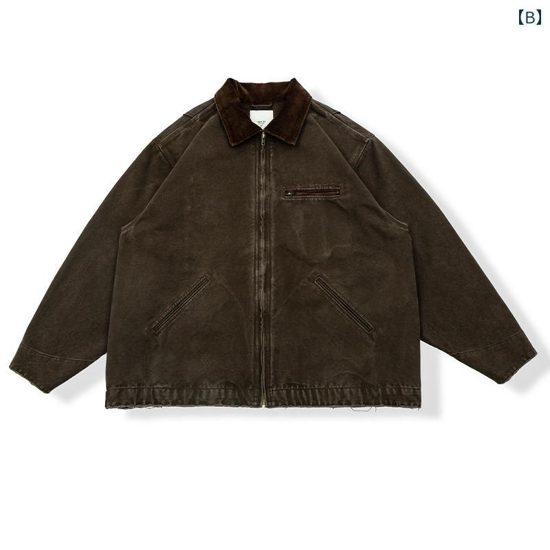 ハンティングジャケット メンズ アウター ミリタリー アメカジ ワークジャケット 秋 レトロ 紫 ブラック 茶