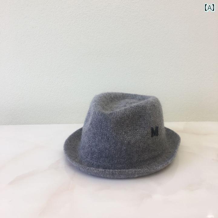 中折れハット メンズ レディース キッズ 紳士 帽子 ウール ジャズ 秋冬 レトロ ベビー 英国 グレー 黒 ワインレッド