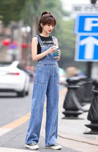 オーバーオール レディース サロペット デニム パンツ クール 夏 薄手 ファッション ストレート ワイドレッグ 青 オーバーオール レディース サロペット デニム パンツ クール 夏 薄手 ファッション ストレート ワイドレッグ 青