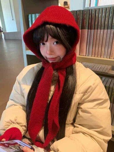 ニット帽 レディース クリスマス マフラー 秋冬 ウール バラクラバ レッド グレー ベージュ ニット帽 レディース クリスマス マフラー 秋冬 ウール バラクラバ レッド グレー ベージュ