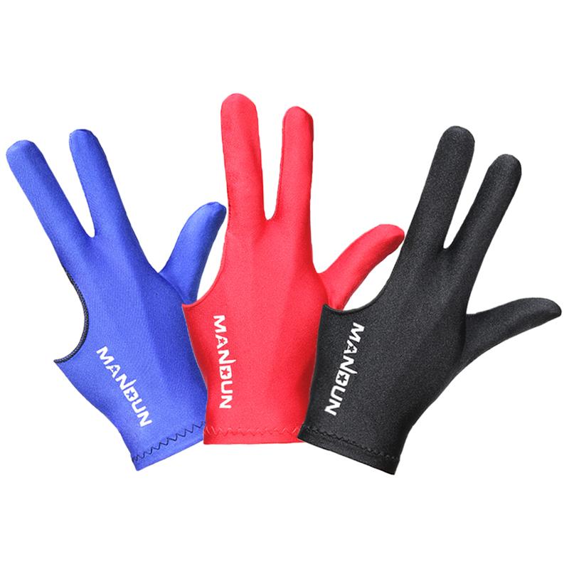 ビリヤード グローブ 手袋 スポーツ シンプル 3枚指 フィンガーレス 左手 右手 ブラック レッド ブルー