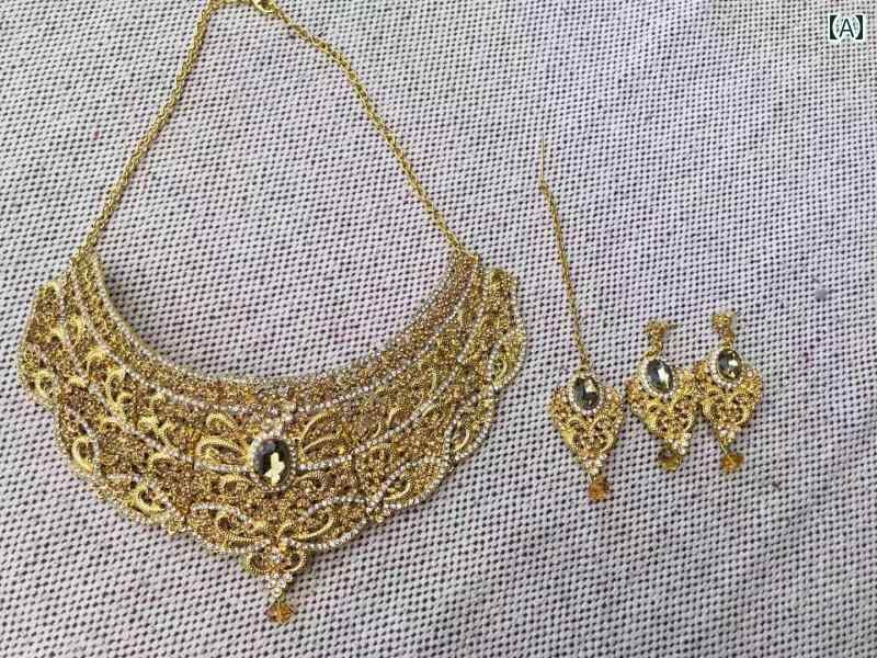 ベリーダンス アクセサリー ネックレス インド パキスタン セクシー ラインストーン レディース イヤリ..