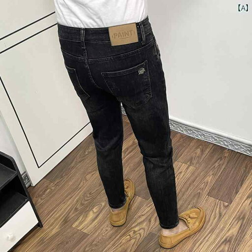 デニム パンツ メンズ ファッション おしゃれ スリム フィット 刺繍 ジーンズ 秋冬 カジュアル 暖かい ブラック スキニー デニム パンツ メンズ ファッション おしゃれ スリム フィット 刺繍 ジーンズ 秋冬 カジュアル 暖かい ブラック スキニー