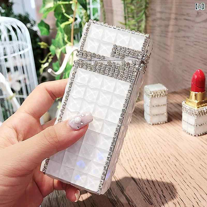 タバコケース おしゃれ かわいい レディース ポータブル きらきら ラインストーン スリム シガレットケース ギフト