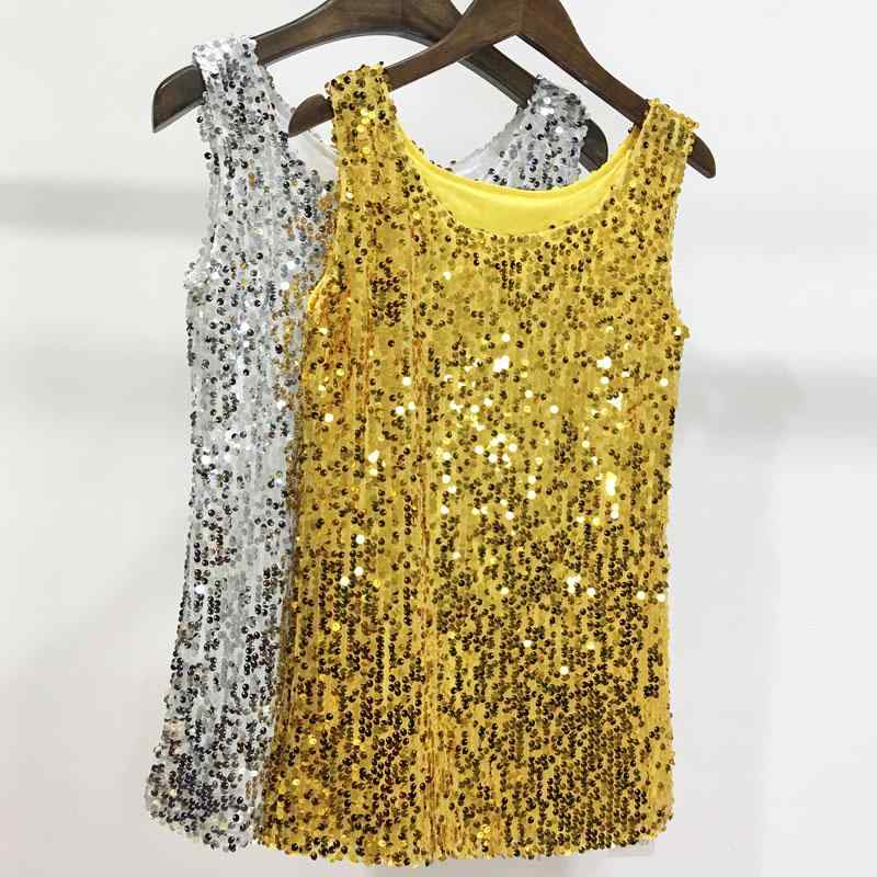スパンコール キャミソール レディース トップス キラキラ パーティー ダンス アメリカ ラウンドネック ナイトクラブ ステージ パフォーマンス プラス サイズ...