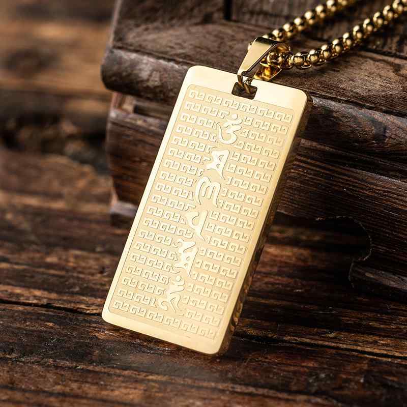 ネックレス メンズ レディース 六字真言 アクセサリー 中国風 エスニック アジアンテイスト 般若 心経 ..