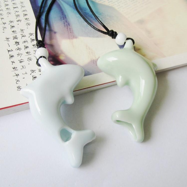 ネックレス メンズ レディース アクセサリー おしゃれ かわいい イルカ ペンダント 韓国 ファッション ギフト ブルー グリーン