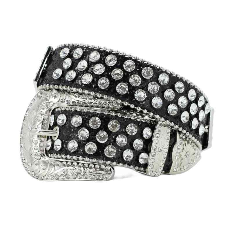 ベルト レディース おしゃれ キラキラ ラインストーン エレガント 学生 3.2cm幅 装飾 ファッション ピ..