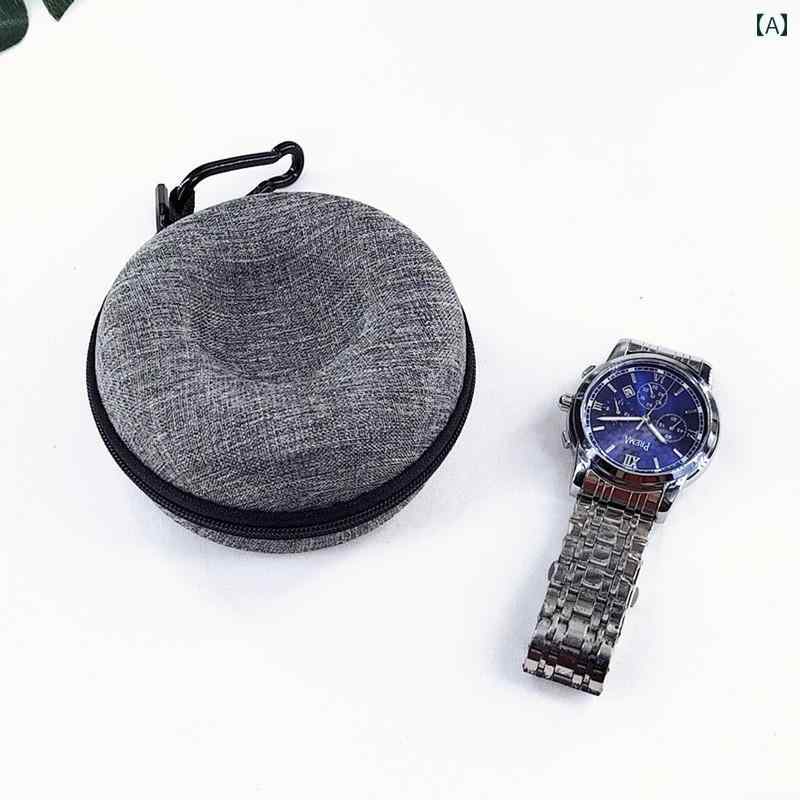 時計ケース 腕携帯 収納 持ち運び ポータブル 旅行 ブレスレット シンプル コンパクト グレー ブラック グリーン