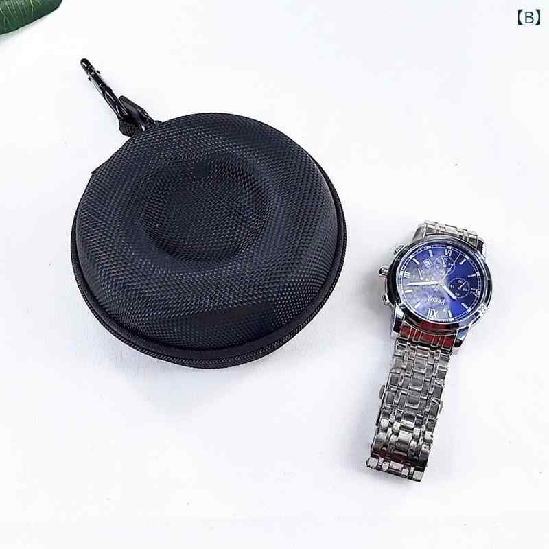 時計ケース 腕携帯 収納 持ち運び ポータブル 旅行 ブレスレット シンプル コンパクト グレー ブラック グリーン