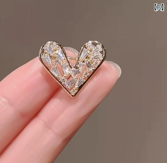 ブローチ ピン おしゃれ ハート レディース アクセサリー 装飾 コサージュ 小さめ ファッション 襟 か..