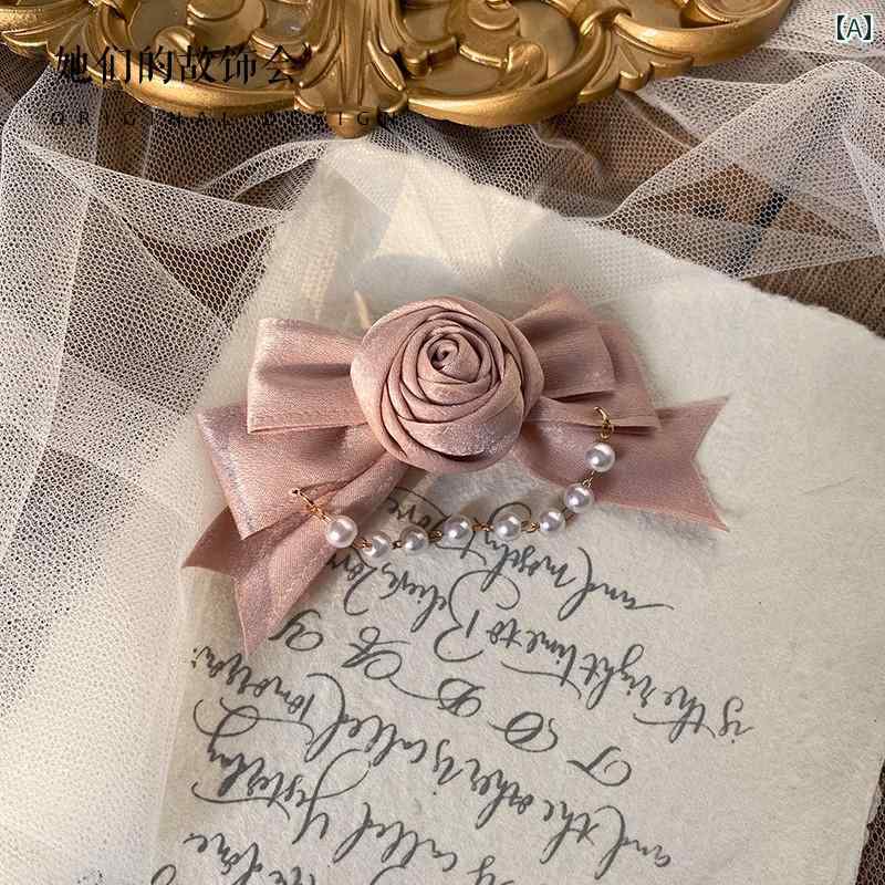 ロリータ ヘッドドレス ヘアピン レディース レトロ アクセサリー フィッシュマウスクリップ ベージュ