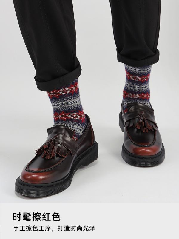 ローファー メンズ レディース 紳士靴 シューズ フリンジ タッセル おしゃれ カジュアル スリッポン ブラック レッド