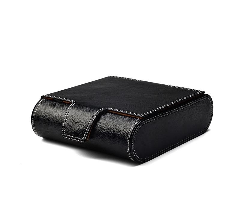 時計ケース 腕時計 携帯 収納 持ち運び ボックス 革 レザー 旅行 ポータブル おしゃれ レトロ ブラック