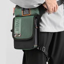 レッグ バッグ バイク ウエストポーチ ショルダーバッグ 斜めがけ メンズ おしゃれ オートバイ 防水 ナイロン 布 スポーツ ポケット ブラック ブルー グリ...