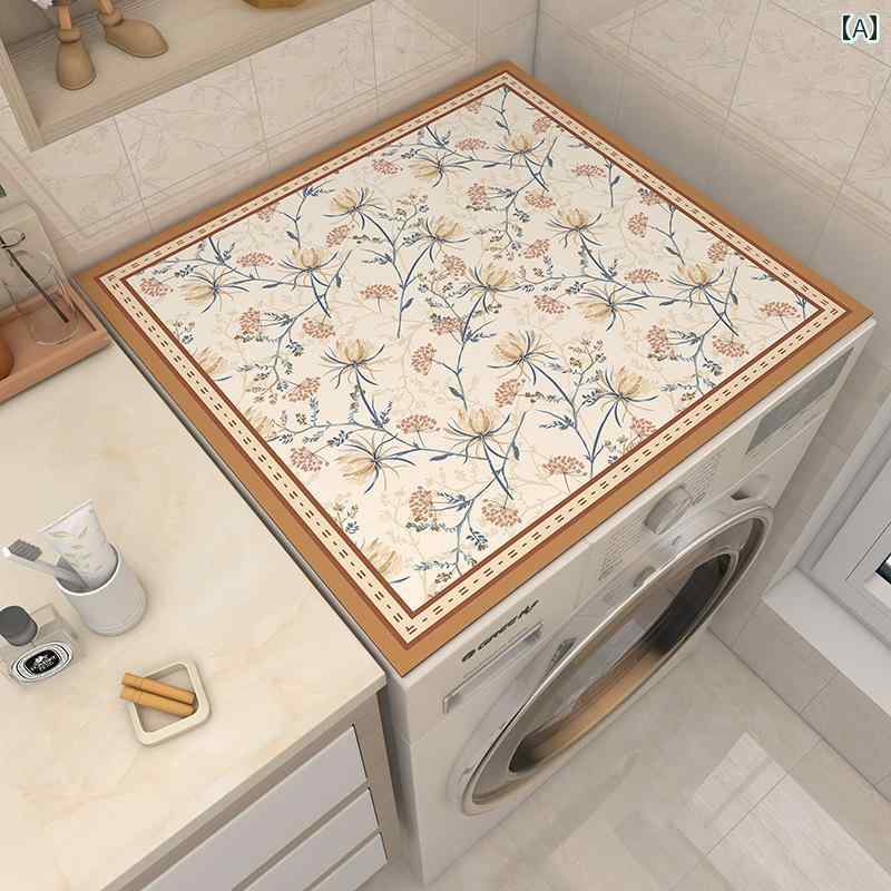 洗濯機 カバー 家庭 家電 インテリア 日焼け防止 防塵 保護 クロス 花柄 布 マット 防水 シリコンカバー