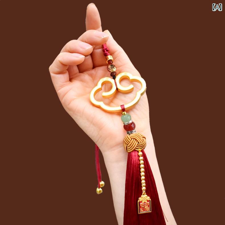 車 ルームミラー アクセサリー 飾り メンズ レディース 如意 ペンダント 安全 貔貅 装飾 レッド タッセル