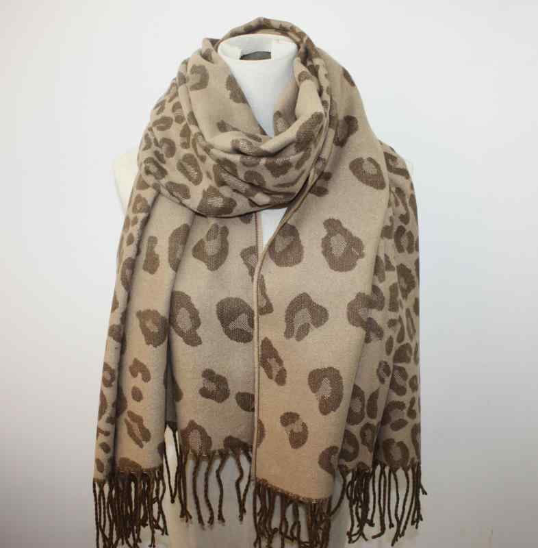 ショール レディース メンズ ヒョウ柄 レオパード ストール ドットスカーフ シングルテール 冬 暖かい ..