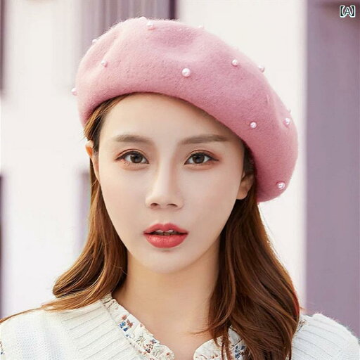 ベレー帽 レディース 帽子 おしゃれ レトロ パール 秋冬 韓国 ファッション 暖かい 調節可能 ピンク レッド キャメル ベレー帽 レディース 帽子 おしゃれ レトロ パール 秋冬 韓国 ファッション 暖かい 調節可能 ピンク レッド キャメル