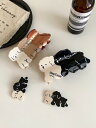 ヘアクリップ 犬 レディース バンス アクセサリー 髪飾り 髪留め かわいい 韓国 ホワイト ブラック ブラウン