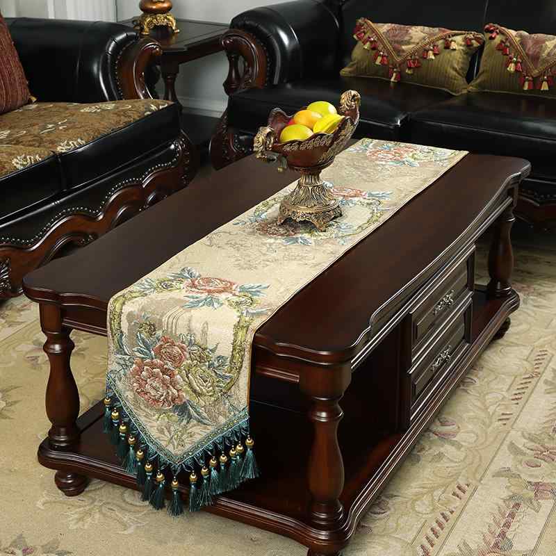 テーブルランナー おしゃれ テーブルクロス インテリア センター クロス 布 レリーフ ジャカード アート テーブルフラッグ ヨーロピアン 中国風 コーヒーテーブル カバー ダイアナ妃