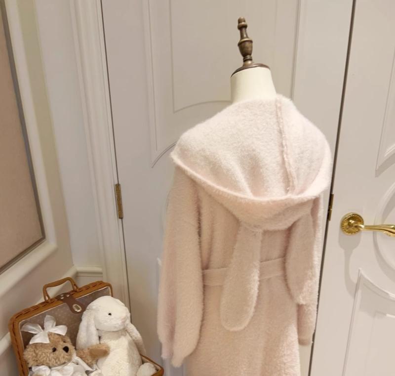 ルームウェア レディース 部屋着 パジャマ うさ耳 オーロラ ベルベット 秋冬 暖かい 柔らかい ナイトガウン