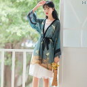 羽織 メンズ おしゃれ カーディガン 着物 はっぴ アウター ショール 韓服 コート 日焼け止め 夏 グリーン