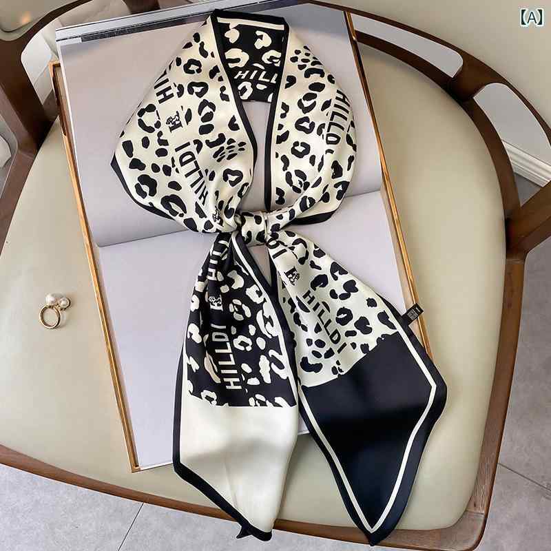 スカーフ おしゃれ レディース ストール 春秋 薄手 ロングヘア 装飾 ヘッドバンド ネクタイ バッグ 黒 ドット ペイズリー柄