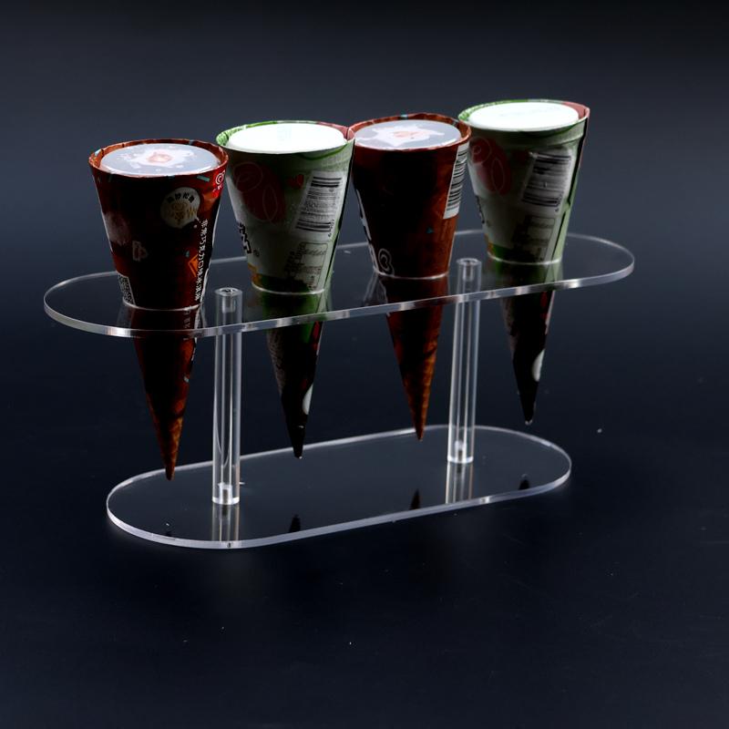 アイスクリーム コーン スタンド ソフトクリーム ホルダー 展示 テーブル ディスプレイ 透明 クリア