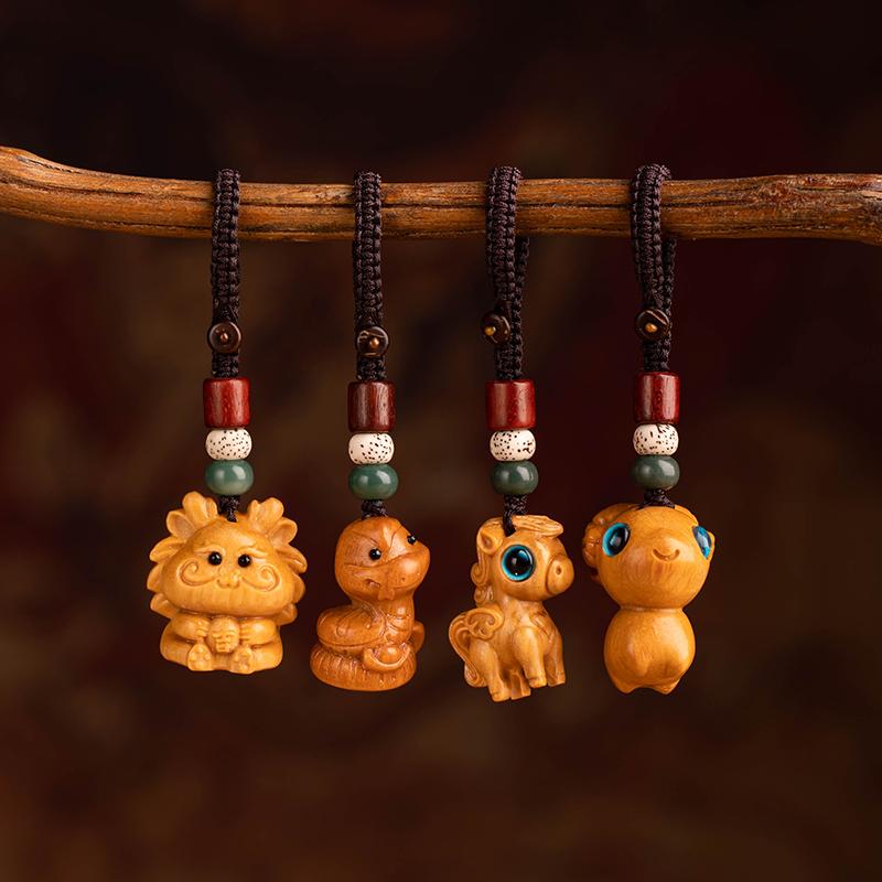 キーホルダー チャーム レトロ かわいい 十二支 車 バッグ アクセサリー ギフト ネズミ ウシ トラ