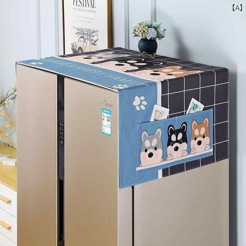 洗濯機 カバー 家庭用 インテリア 日焼け防止 防塵 保護 クロス ダストカバー 冷蔵庫 電子レンジ