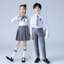 児童 合唱 発表会 衣装 男の子 女の子 小学 中学生 詩 朗読 英国風 カレッジ 学生服 卒業 写真 グレー ネイビー