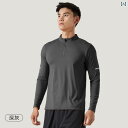 Tシャツ メンズ レディース 長袖 トップス トレーニング ジム フィットネス スポーツ ランニング 速乾 秋冬 タイト スタンドカラー サイクリング 服 グレ...
