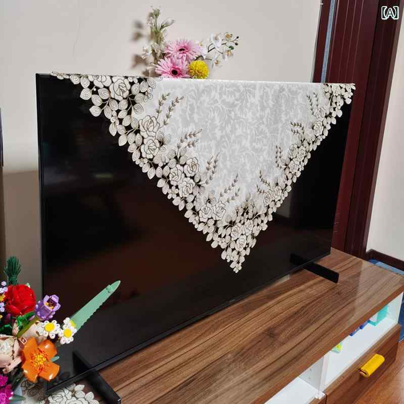 洗濯機 カバー 家庭用 装飾 保護 日焼け防止 防塵 おしゃれ インテリア レース 刺繍 テレビ 布 テーブ..