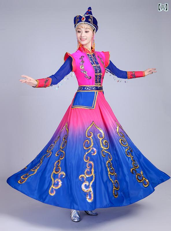 モンゴル 衣装 レディース 大きいサイズ ダンス 舞踊 パフォーマンス 大人用 モダン