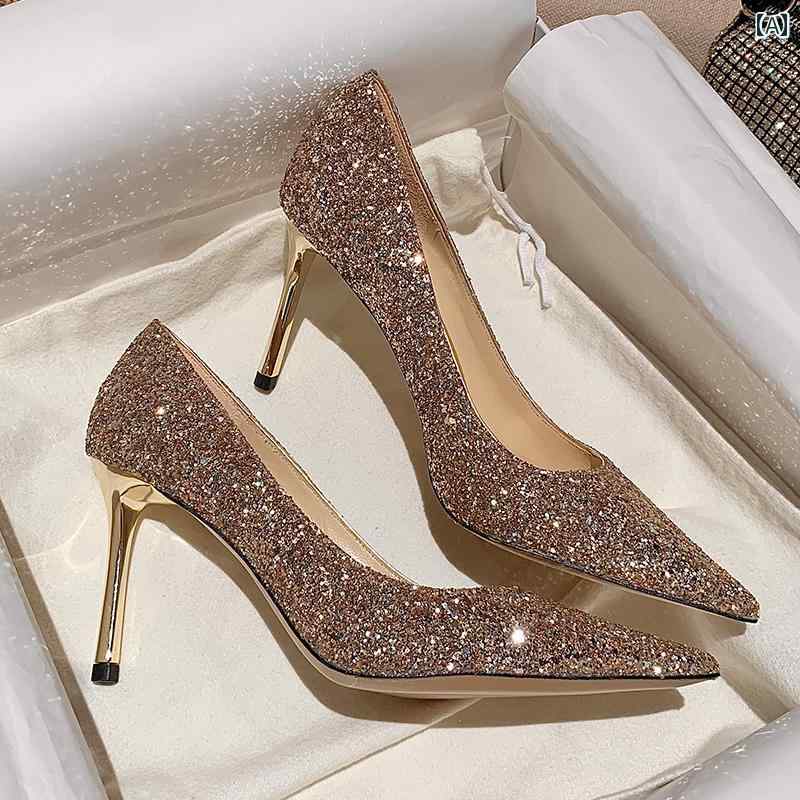 結婚式 お呼ばれ 靴 レディース ウェディングシューズ 花嫁 ドレス ツーウェア 足 疲れにくい クリスタル ハイヒール ゴールド シルバー レッド