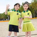 キッズ ゴルフウェア ジュニア 子供 男の子 女の子 夏 半袖 トップス 少年 少女 ショート パンツ ワンピース スポーツ グリーン