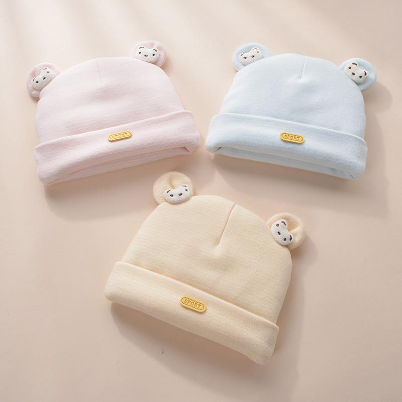 ベビー 帽子 キッズ 男の子 女の子 子供 冬 暖かい 新生児 キャップ ブルー イエロー ピンク