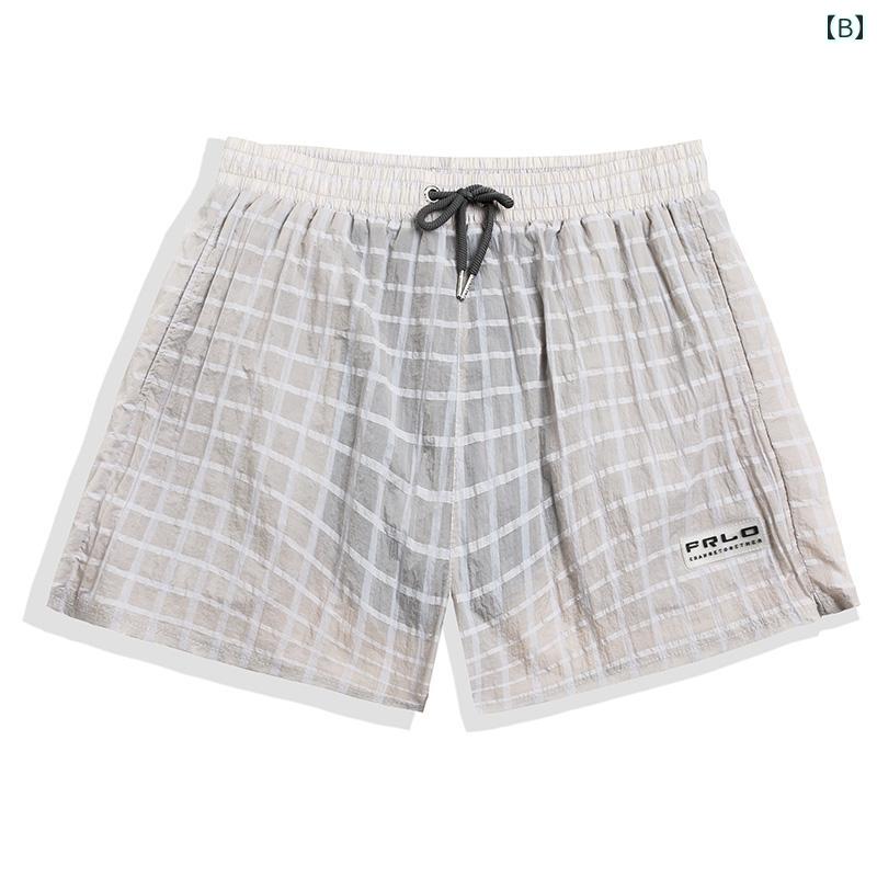 メンズ 海パン 水着 サーフ パンツ ビーチ バカンス プール 水泳 速乾 ゆったり ボクサー セクシー 伸縮性 温泉 グレー ホワイト グリーン