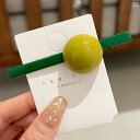 前髪クリップ 韓国風 韓流 オルチャン おしゃれ かわいい ファッション ヘアピン アクセサリー レディース ダックビル サイド ボール 緑 ピンク 茶