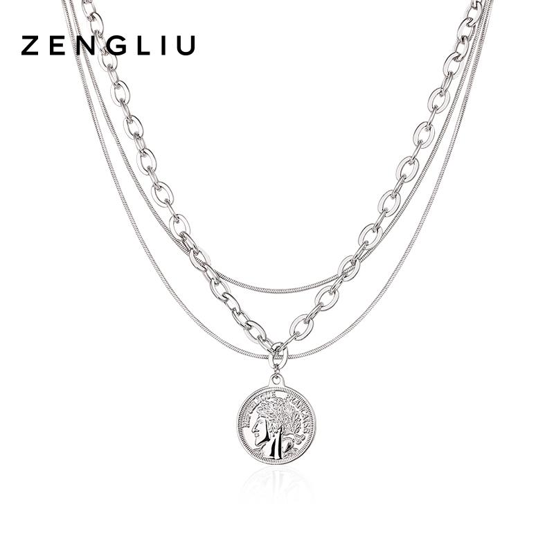 ネックレス レディース メンズ アクセサリー ファッション おしゃれ チェーン コイン シンプル シルバー